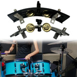 Maxbell Tambourine with Mount Drummer Gifts Sturdy Percussion Instrument Accessories black