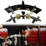 Maxbell Tambourine with Mount Drummer Gifts Sturdy Percussion Instrument Accessories black