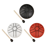 Maxbell Steel Drum 3 inch 6 Tones Portable Yoga Drum for Travel Parties Education Black