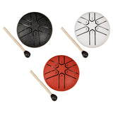 Maxbell Steel Drum 3 inch 6 Tones Portable Yoga Drum for Travel Parties Education Black