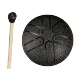 Maxbell Steel Drum 3 inch 6 Tones Portable Yoga Drum for Travel Parties Education Black