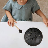 Maxbell Steel Drum 3 inch 6 Tones Portable Yoga Drum for Travel Parties Education Black