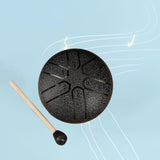 Maxbell Steel Drum 3 inch 6 Tones Portable Yoga Drum for Travel Parties Education Black