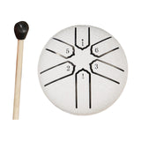 Maxbell Steel Drum 3 inch 6 Tones Portable Yoga Drum for Travel Parties Education White