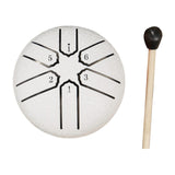 Maxbell Steel Drum 3 inch 6 Tones Portable Yoga Drum for Travel Parties Education White