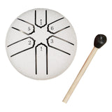 Maxbell Steel Drum 3 inch 6 Tones Portable Yoga Drum for Travel Parties Education White