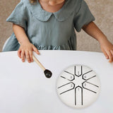 Maxbell Steel Drum 3 inch 6 Tones Portable Yoga Drum for Travel Parties Education White