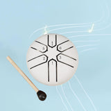 Maxbell Steel Drum 3 inch 6 Tones Portable Yoga Drum for Travel Parties Education White