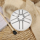 Maxbell Steel Drum 3 inch 6 Tones Portable Yoga Drum for Travel Parties Education White