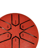 Maxbell Steel Drum 3 inch 6 Tones Portable Yoga Drum for Travel Parties Education Red