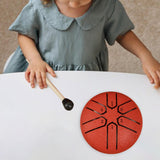 Maxbell Steel Drum 3 inch 6 Tones Portable Yoga Drum for Travel Parties Education Red