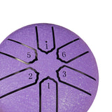 Maxbell 6 Notes Steel Drum Handmade Steel Steel Drum for Travel Concert Meditation Purple