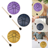 Maxbell 6 Notes Steel Drum Handmade Steel Steel Drum for Travel Concert Meditation Purple