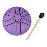 Maxbell 6 Notes Steel Drum Handmade Steel Steel Drum for Travel Concert Meditation Purple