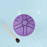 Maxbell 6 Notes Steel Drum Handmade Steel Steel Drum for Travel Concert Meditation Purple