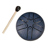 Maxbell 6 Notes Steel Drum Handmade Steel Steel Drum for Travel Concert Meditation Blue