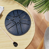 Maxbell 6 Notes Steel Drum Handmade Steel Steel Drum for Travel Concert Meditation Blue