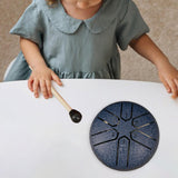 Maxbell 6 Notes Steel Drum Handmade Steel Steel Drum for Travel Concert Meditation Blue