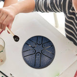 Maxbell 6 Notes Steel Drum Handmade Steel Steel Drum for Travel Concert Meditation Blue