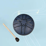 Maxbell 6 Notes Steel Drum Handmade Steel Steel Drum for Travel Concert Meditation Blue