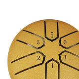 Maxbell 6 Notes Steel Drum Handmade Steel Steel Drum for Travel Concert Meditation Golden