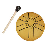 Maxbell 6 Notes Steel Drum Handmade Steel Steel Drum for Travel Concert Meditation Golden