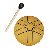 Maxbell 6 Notes Steel Drum Handmade Steel Steel Drum for Travel Concert Meditation Golden