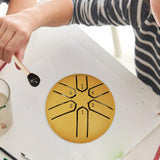 Maxbell 6 Notes Steel Drum Handmade Steel Steel Drum for Travel Concert Meditation Golden