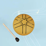 Maxbell 6 Notes Steel Drum Handmade Steel Steel Drum for Travel Concert Meditation Golden