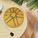 Maxbell 6 Notes Steel Drum Handmade Steel Steel Drum for Travel Concert Meditation Golden