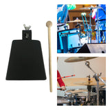 Maxbell Metal Cowbell with Stick Music Cowbell for Drum Set Celebration Sport Events 5inch
