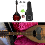 Maxbell Mandolin Musical Instrument 8 String Acoustic Mandolin for Beginner Children Set