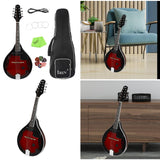 Maxbell Mandolin Musical Instrument 8 String Acoustic Mandolin for Beginner Children Set
