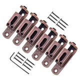 Maxbell 6Pcs Electric Guitar Tremolo Saddles Bridge with Spring Screws Wrench 41.5mm Bronze