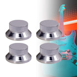 Maxbell 4 Pieces Volume Control Knob Guitar Knobs for Bass Electric Guitar Accessory Silver