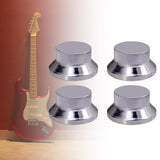 Maxbell 4 Pieces Volume Control Knob Guitar Knobs for Bass Electric Guitar Accessory Silver