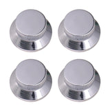 Maxbell 4 Pieces Volume Control Knob Guitar Knobs for Bass Electric Guitar Accessory Silver