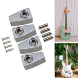 Maxbell 4 Pieces Guitar String Lock Professional for Instrument Electric Guitar Accs Argent