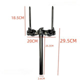 Maxbell Drum Arm Stand Rack Mount Double Tom Holder for Performances Studio Replaces