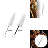Maxbell Cleaning Brush Sturdy Multiuse White Brush Head for Saxophone Clarinet Flute style A