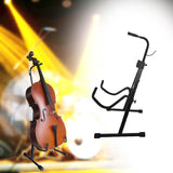 Maxbell Metal Cello Display Stand with Hook Folding Stand Portable Adjustable Height