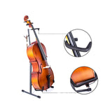 Maxbell Metal Cello Display Stand with Hook Folding Stand Portable Adjustable Height