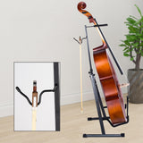 Maxbell Metal Cello Display Stand with Hook Folding Stand Portable Adjustable Height
