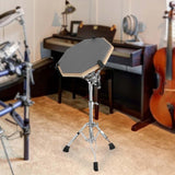 Maxbell Practice Drum Pad and Stand Adjustable Tripod Legs for Beginners Children Gray