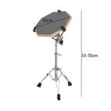 Maxbell Practice Drum Pad and Stand Adjustable Tripod Legs for Beginners Children Gray