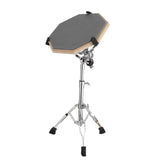 Maxbell Practice Drum Pad and Stand Adjustable Tripod Legs for Beginners Children Gray
