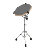 Maxbell Practice Drum Pad and Stand Adjustable Tripod Legs for Beginners Children Gray