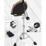 Maxbell Practice Drum Pad and Stand Adjustable Tripod Legs for Beginners Children Gray