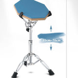 Maxbell Practice Drum Pad and Stand Adjustable Tripod Legs for Beginners Children Blue