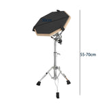 Maxbell Practice Drum Pad and Stand Adjustable Tripod Legs for Beginners Children Black